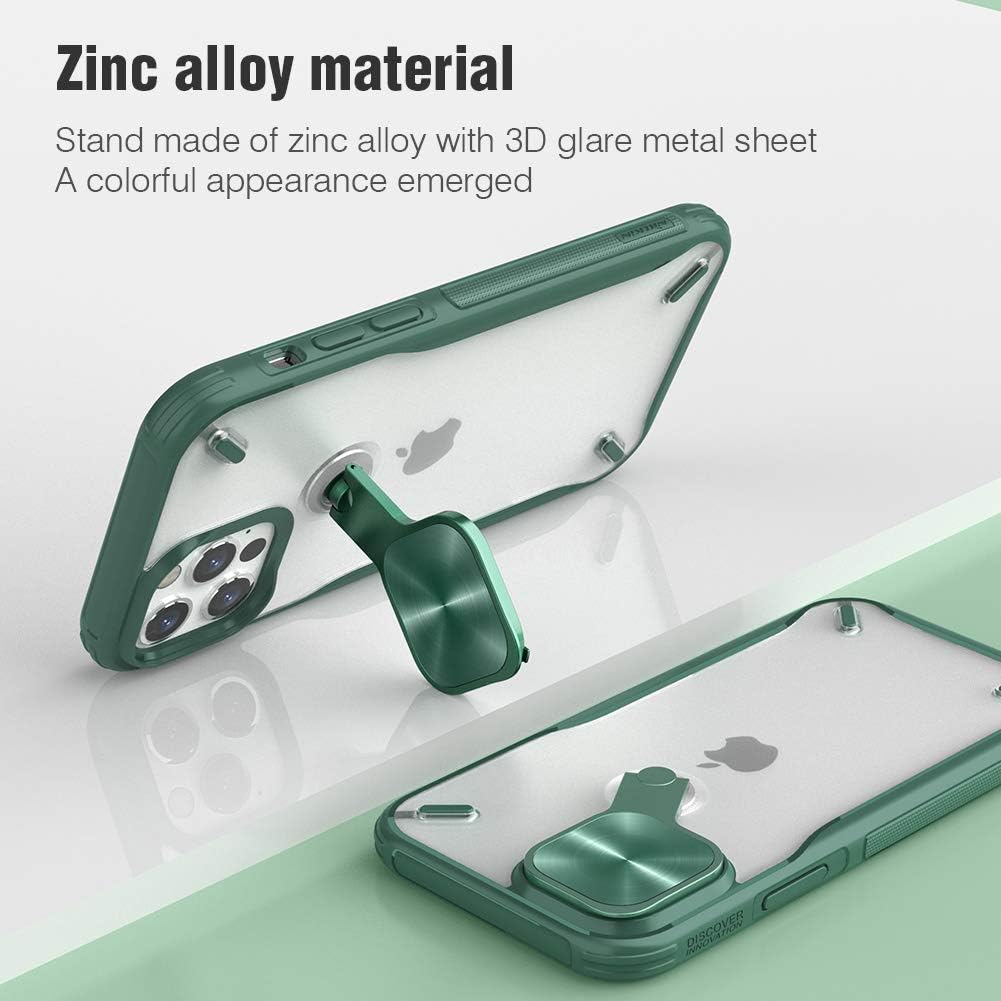 Nillkin Camshield Pro Cyclops Clear Case Compatible with iPhone 12 Pro Max, Slim Protective Cover Case Spin Camera Protector Hard PC & TPU Phone Case for Phone 12 Pro Max 6.7'' Green