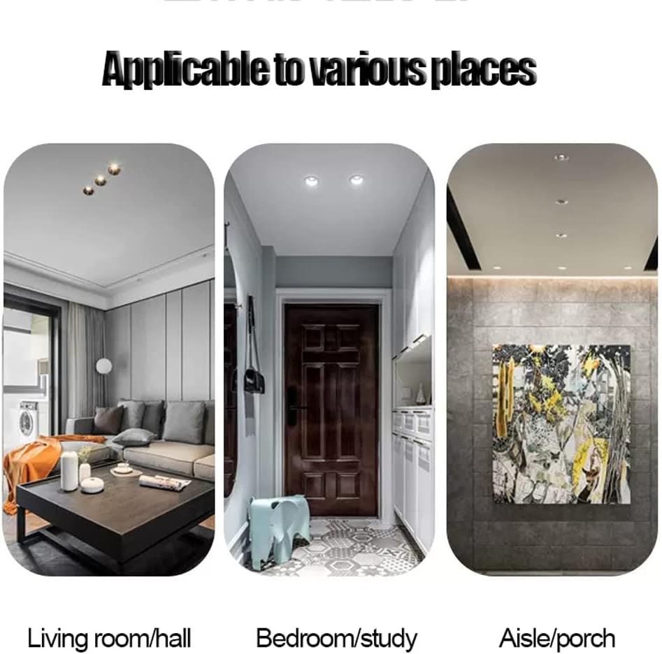 Led Recessed Light Fixtures Baffle Trim 7W, 10W, 12W, 15W, 20W Daylight Retrofit Downlight Led Can Lights Deep Anti-Glare COB Spotlights 3000K/4000K/6000K Selectable