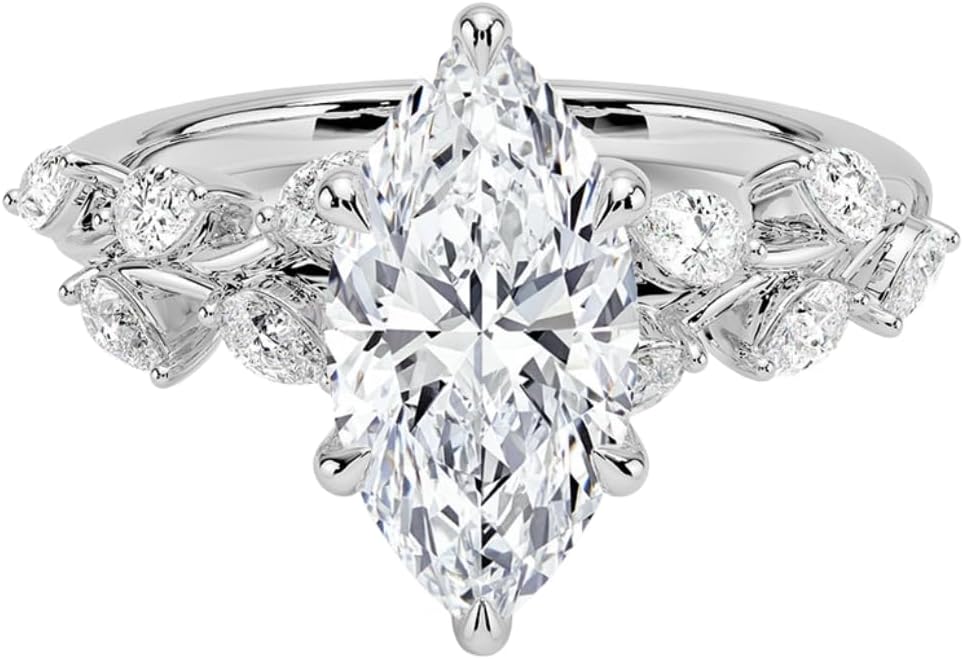 1-5 Carat Moissanite Engagement Ring For Women Solitaire Engagement Ring in 10K/14K/18K White gold And 925 Sterling Silver Wedding & Proposal Jewelry