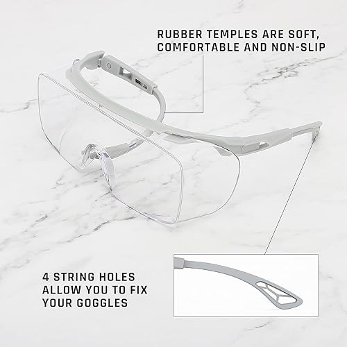 Miniatura 6 de MORK&SUKY Gafas de seguridad sobre anteojos, gafas de seguridad para laboratorio, trabajo de enfermería, carpintería, protección ocular para hombres