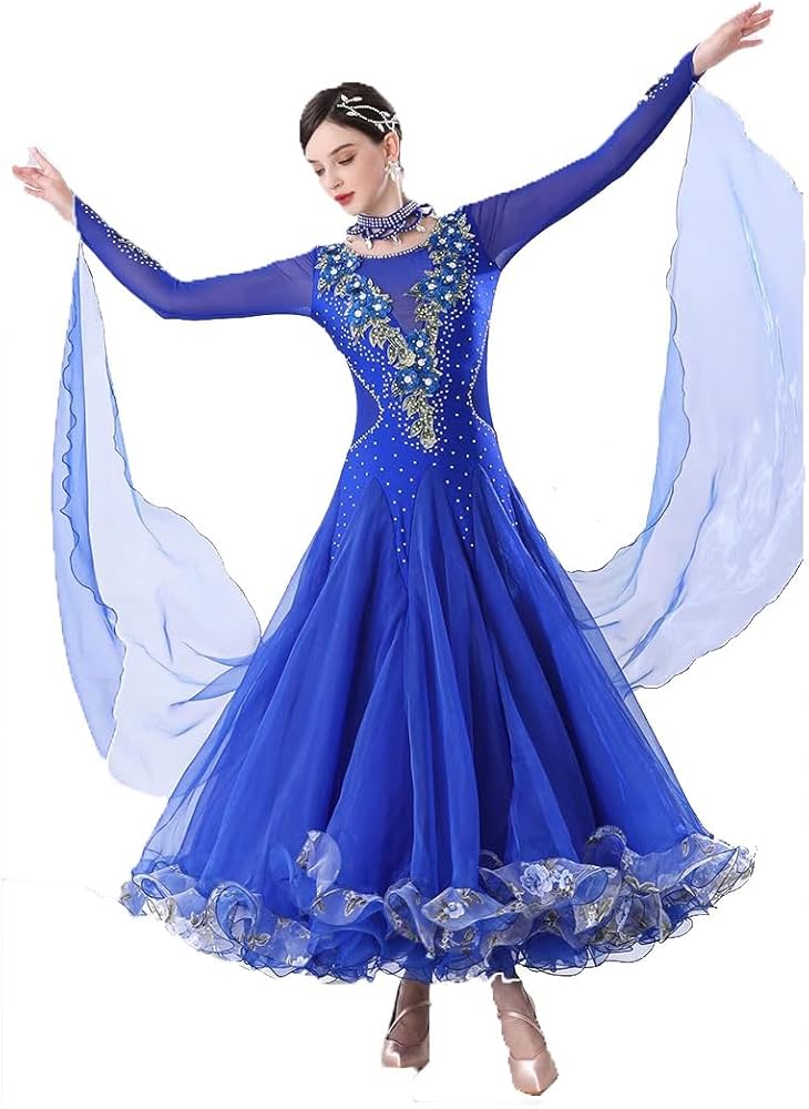 Amazon.co.jp: プロフェッショナルワルツモダン競技ダンス衣装社交