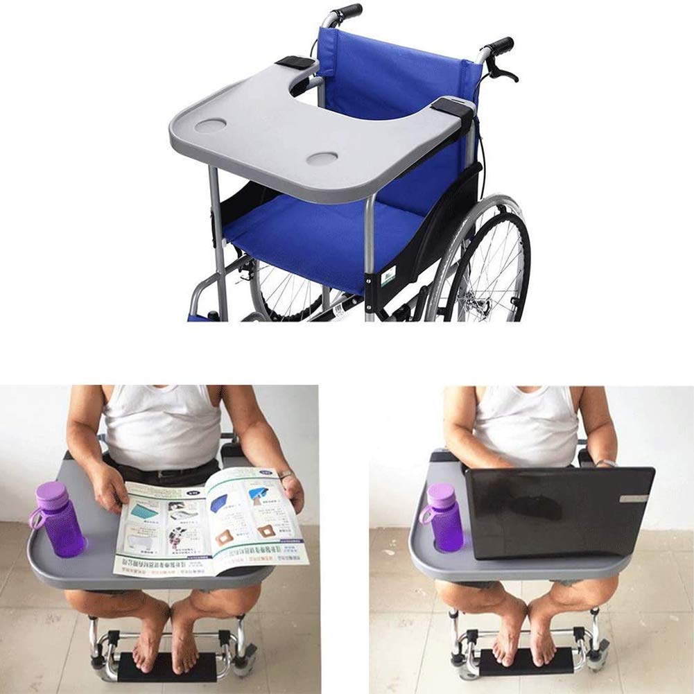 Vassoio Per Sedia A Rotelle Rimovibile In ABS | Tavolo Da Pranzo Con Portabicchieri Per Adulti E Anziani - 4
