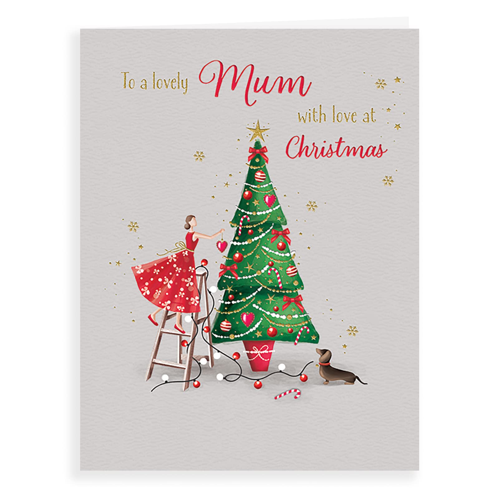 Piccadilly Greetings Modern Christmas Card Mum - 8 x 6 inches