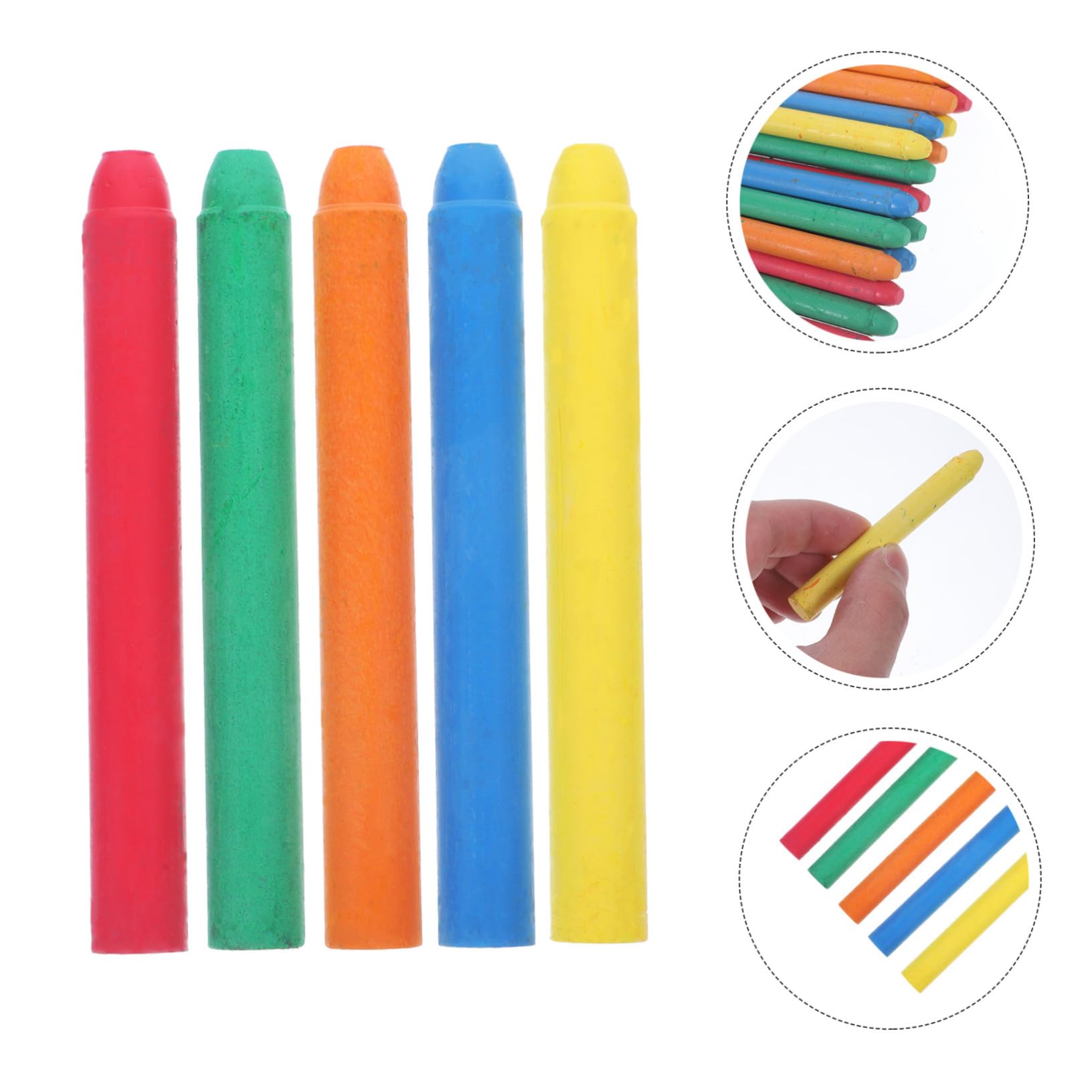60 Pièces Craies Colorées Solubles Eau sans Poussière Adaptées Aux Enseignants Craie de Trottoir pour Tableau et Utilisation Intérieure Extérieure