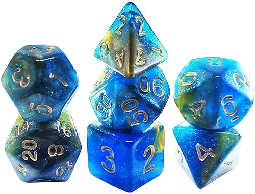 Miniatura 5 de Gikfun Juego de dados poliédricos 28 piezas con bolsas negras 4 juegos completos de dados de doble color compatibles con los entusiastas de los