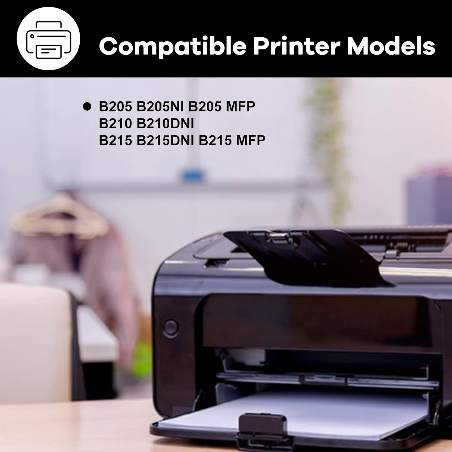 B205 B210 B215 Black High Capacity Toner Cartridge Compatible for Xerox 106R04347 Toner for Xerox B205 B205NI B205 MFP B210 B210DNI B215 B215DNI B215 MFP Printer, (1 Pack)