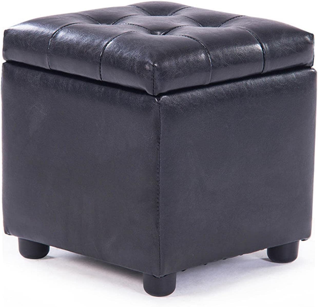Pouf ottoman en cuir résistant à l'eau haut de gamme avec coffre intégré