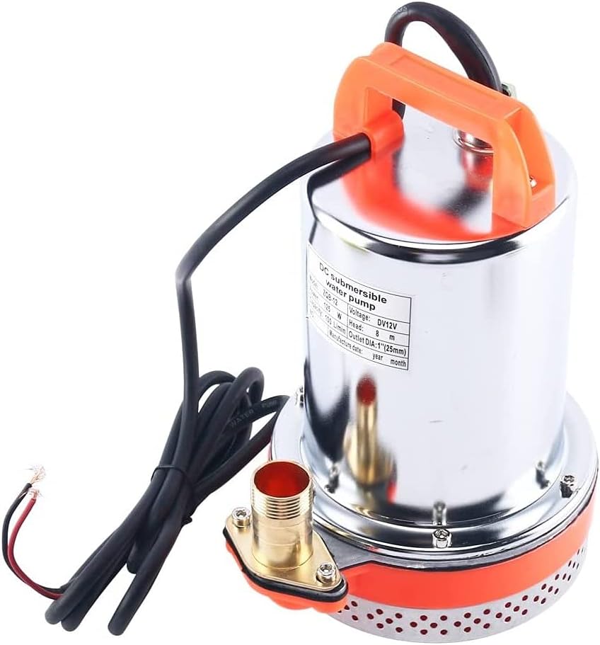 Amarine Made DC 12V Farm & Ranch Solar Water Pump Submersible Well booster Pump 26ft Lift (Orange)