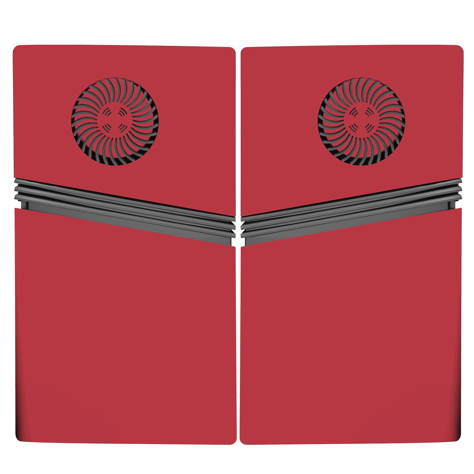 Carátula para PS5 Pro, Tapa Delantera Tapa Trasera con Ventilación de Refrigeración, Carátulas de Repuesto para Carcasa Antipolvo (Rojo Edición Digital)