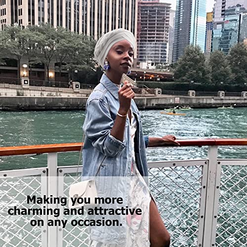 Image of DRESHOW Turban Pre-Tied Twisted Hat Thread African Head Wraps for Black Women Chemo Cancer Cap Braid Hair Cover