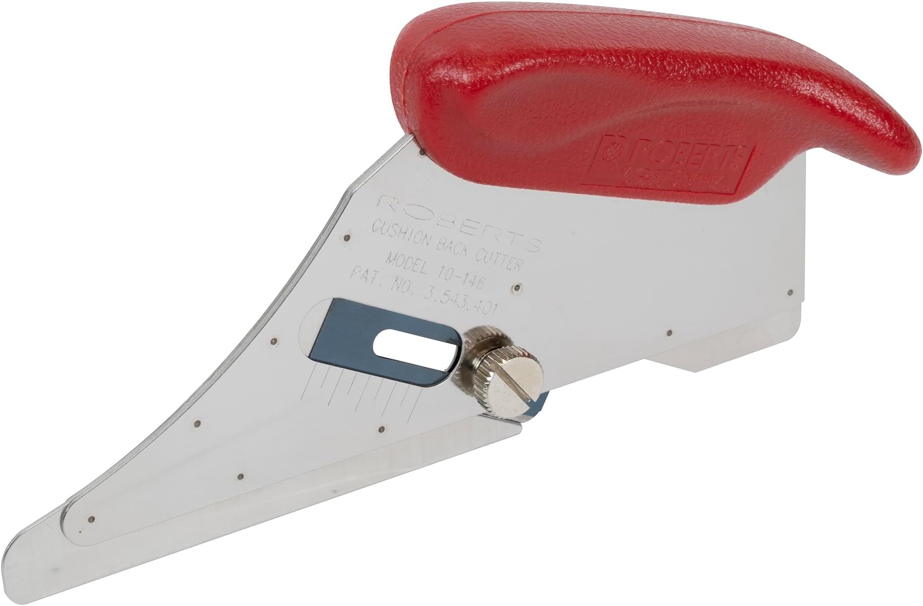 ROBERTS 10-146-3 Cushion Back Carpet Cutter with 15 Heavy Duty Slotted Blades, Red/Silver