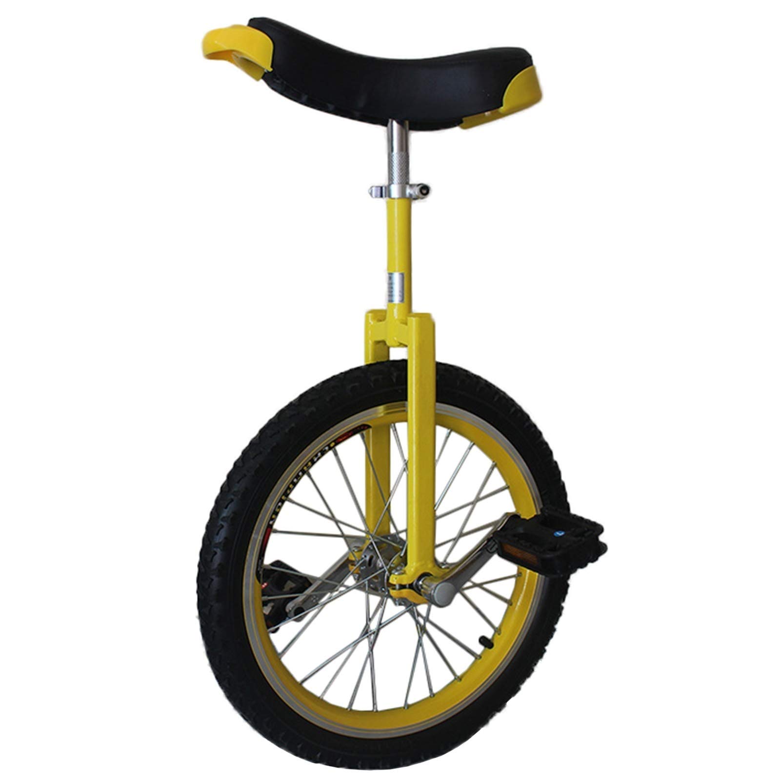 Monocycles de 24 Pouces avec poignées – Adultes/Personnes Lourdes/Professionnels, monocycle extérieur à Grande Roue avec Gros Pneu et Selle réglable (Couleur : Jaune)
