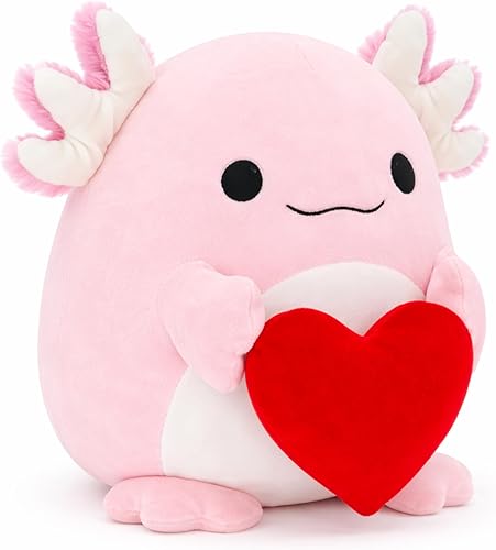Miniatura 2 de Adorable juguete de peluche de ajolote que abraza el corazón, animal de peluche suave de 11 pulgadas, imprescindible para los amantes del ajolote