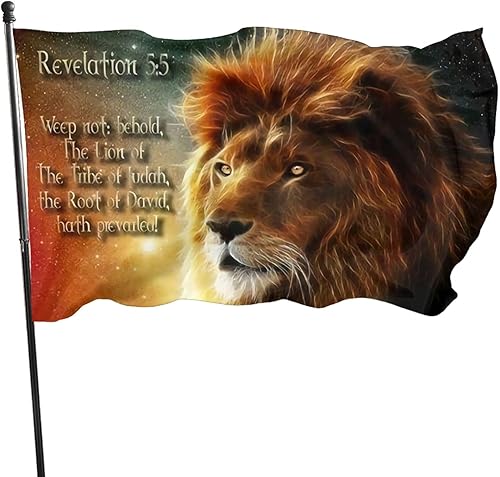 Miniatura 2 de Bandera decorativa de la tribu de Judá, león, de 3 x 5 pies, adecuada para festivales de fiesta al aire libre en el patio