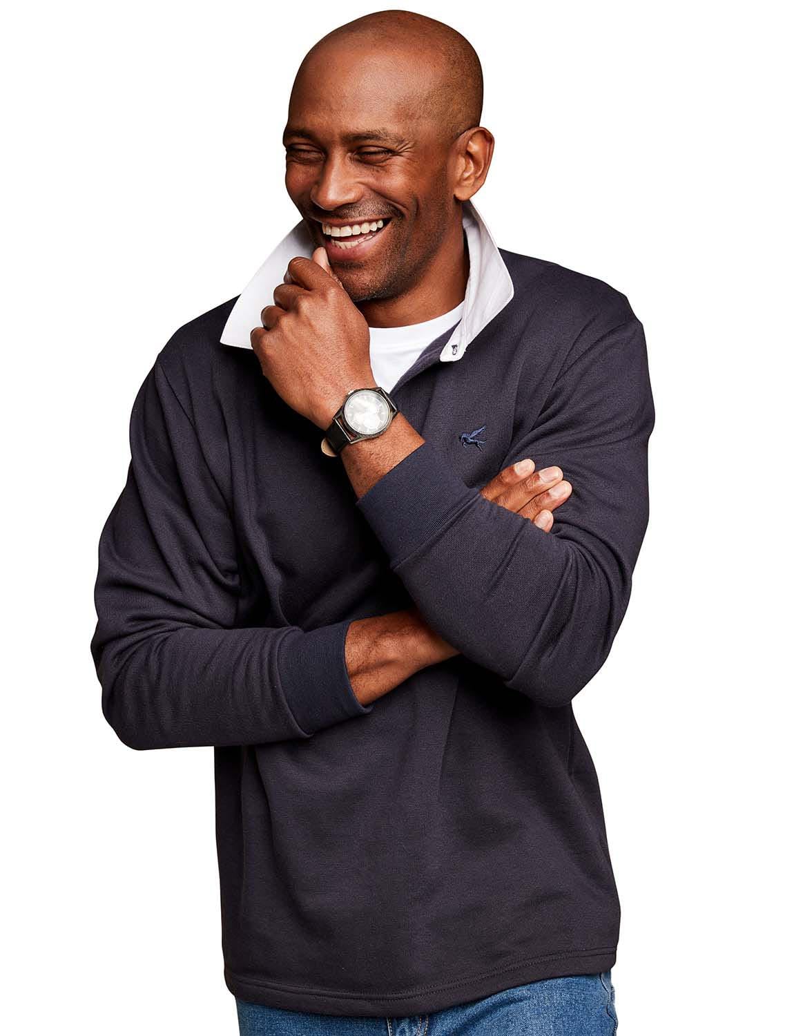 Pegasus Men's Fleece Rugby Shirt Navy