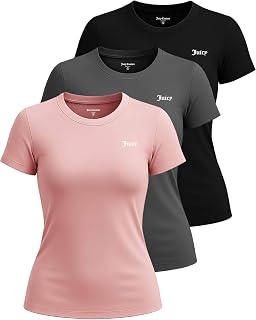 Women's Short Sleeve Athletic T-Shirts – Workout Tops for Fitness, Yoga, Pilates, Gym & Activewear (Plus)