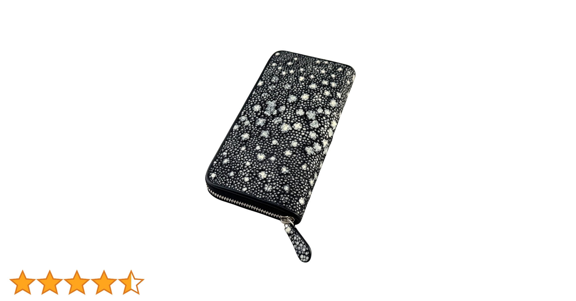 スタースティングレイ 長財布 黒 エイ革 本革 ラウンドファスナータイプ スティングレイ レザー ラウンドファスナー 長財布 エイ革 本革 スター