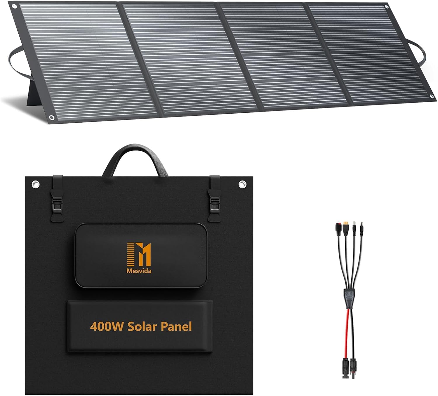 400W Pannello solare pieghevole portatile impermeabile IP68, con rivestimento EFFE, uscita MC4 da 41V, ideale per power bank, generatori solari, campeggio, camper off-grid