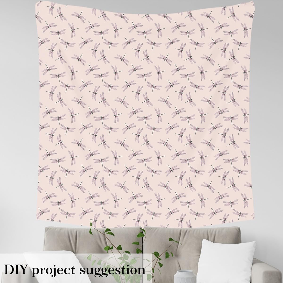 Erosebridal Dragonfly Gifts for Women,Girls Dragonfly Fabric by The Yard for Lady,Pink Watercolor Dragonflies Upholstery Fabric,Flying Animals Outdoor Fabric,Simple Style Decorative Fabric,10 Yards
