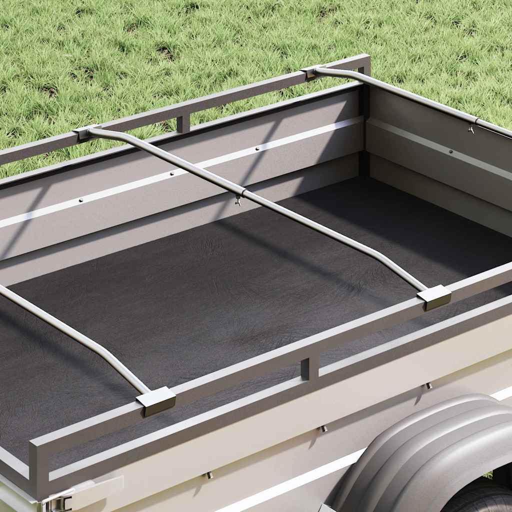 Soporte de lona para remolque, 4 unidades, aluminio plateado, ajustable, 100 – 145 cm, resistente a la intemperie, resistente a la corrosión, duradero para taller, garaje, montaje y bricolaje