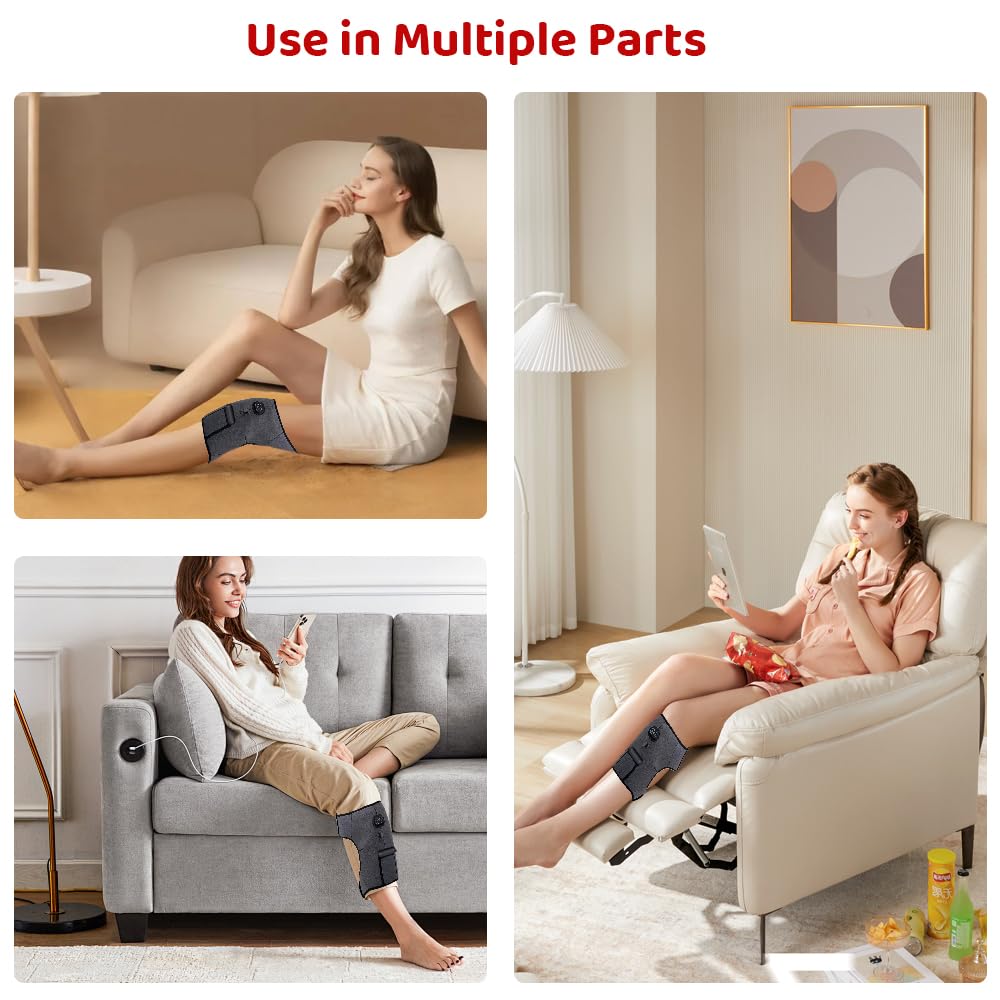 Coussin chauffant sans fil pour soulager la douleur sciatique, 3 niveaux de chaleur, coussin chauffant pour les hanches avec 6 modes de massage par vibration, enveloppe chauffante avec batterie
