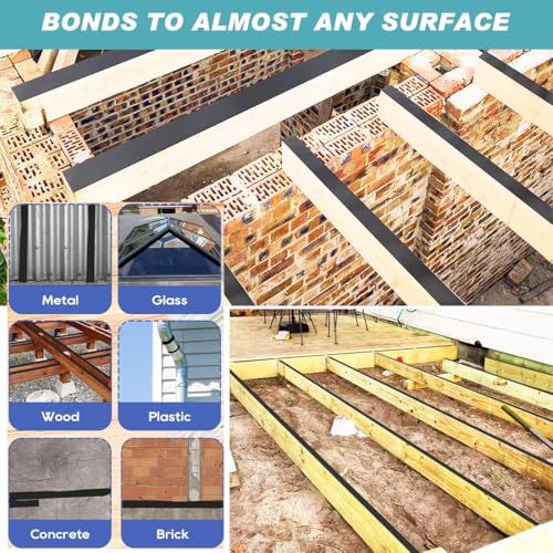Image of Joist Tape for Decking Butyl Seal Tape Waterproof Deck Joist Tape Self-Adhesive Roof Flashing Tape for Wood Beam Deck Joist, 1.57 Inch x 32.8 Feet