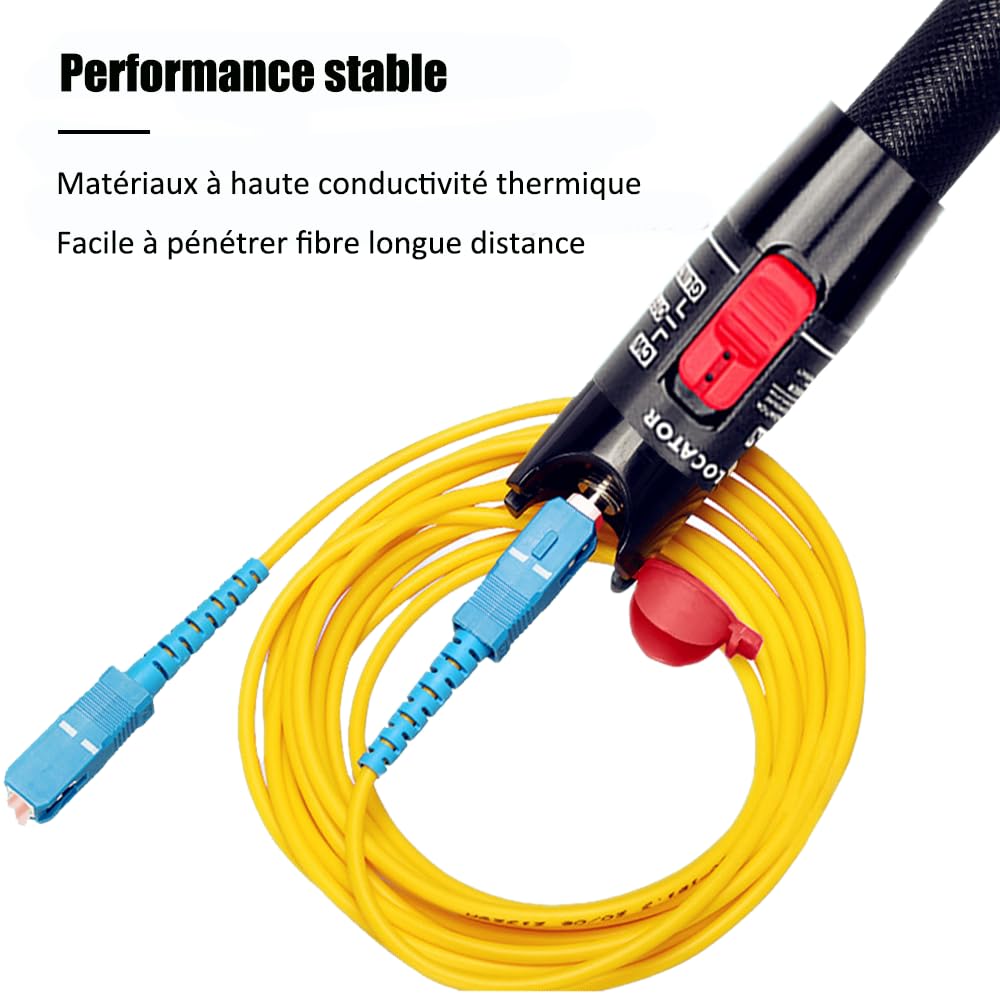 Tester di Cavo a Fibra Ottica, Penna FTTH, Localizzatore Visivo di Guasti 50KM 50mW con Adattatore FC-LC per Ingegneria a Fibra Ottica