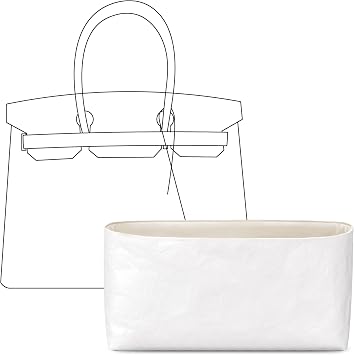 Purse Organizer Insert for HERMES Birkin 25 Handbag,Custom Fit Inside Premium Craie Lightweight WaterResistant Tote Bag Insert Accessories