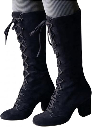 Amazon.com: Botas de plataforma para mujer, botas de combate de tacón bajo  y grueso, estilo vintage, con cordones : Ropa, Zapatos y Joyería