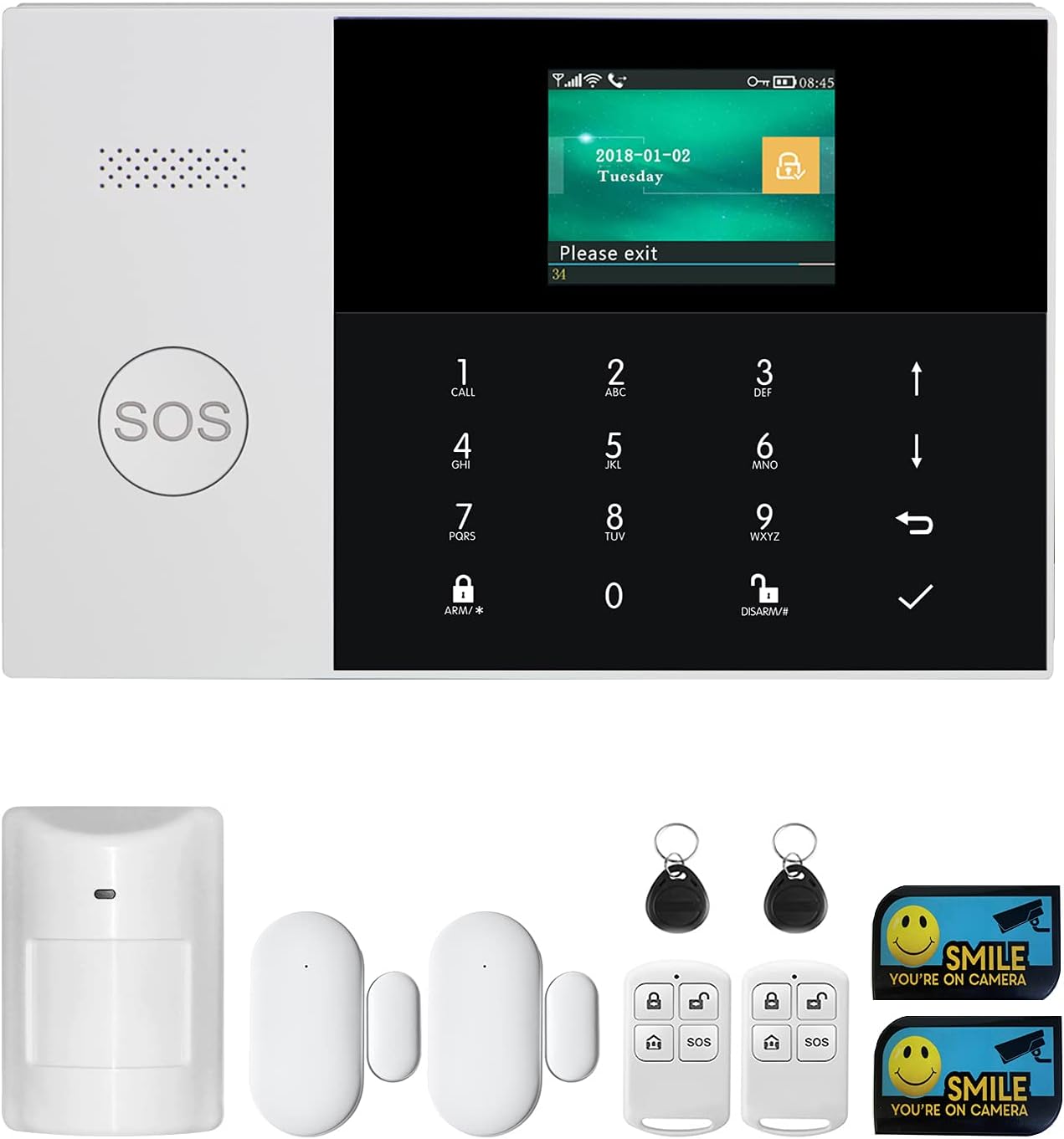 JCHENG GSM & WIFI Switchable Security Alarm System, Home and Business RFID Burglar Security, 99 Zones of Wireless and 3 Zones of Wired Alarm System, Remote APP Control, with Pet-friendly PIR Detector