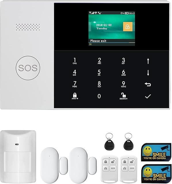 JC GSM & WIFI Switchable Security Alarm System, Home and Business RFID Burglar Security, 99 Zones of Wireless and 3 Zones of Wired Alarm System, Remote APP Control, with Pet-friendly PIR Detector