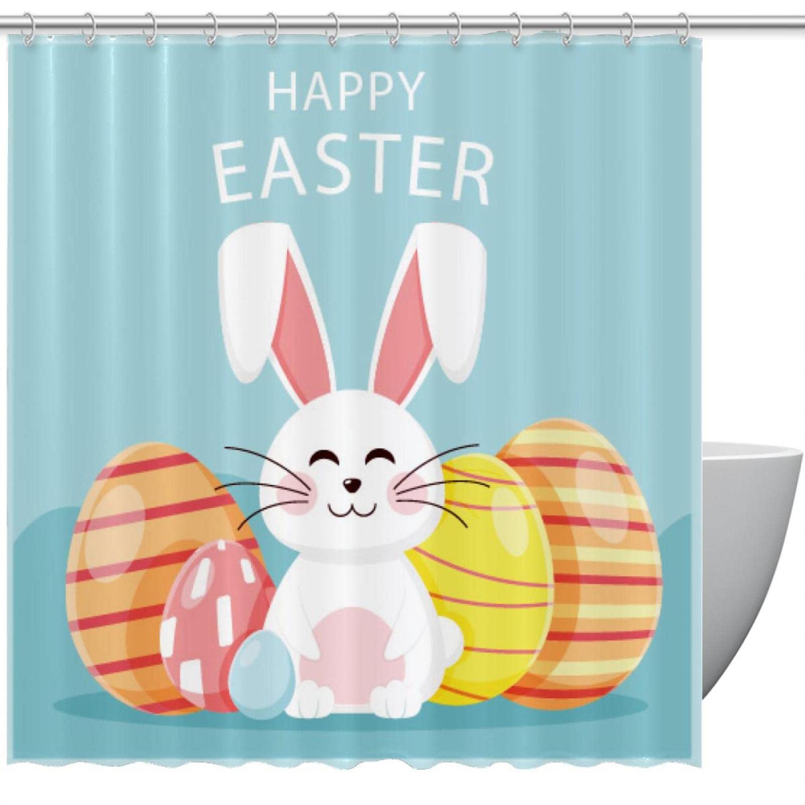 ★新品未開封★ シャワーカーテン ご注文はうさぎですか？？ Amazon｜シャワーカーテン ご注文はうさぎですか 66x72Inch