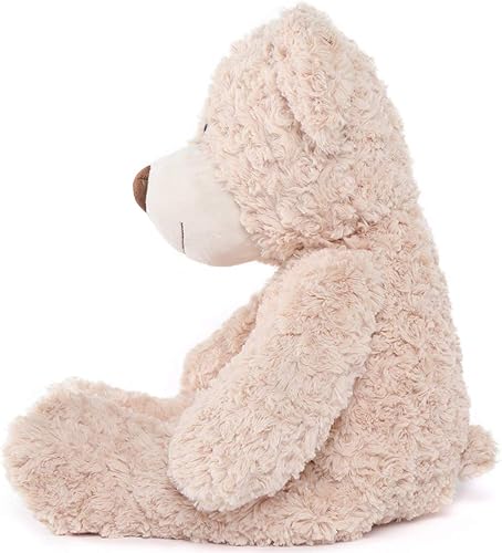 Miniatura 112 de Tezituor Oso de peluche gigante de 4.3 pies, animales de peluche grandes de 52 pulgadas con vientre blanco, regalo de San Valentín para novias