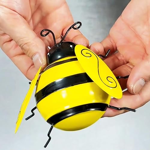 Miniatura 6 de Abejorros de metal para decoración al aire libre de abejorros para jardín, decoración de pared para el hogar, valla de patio al aire libre (juego de