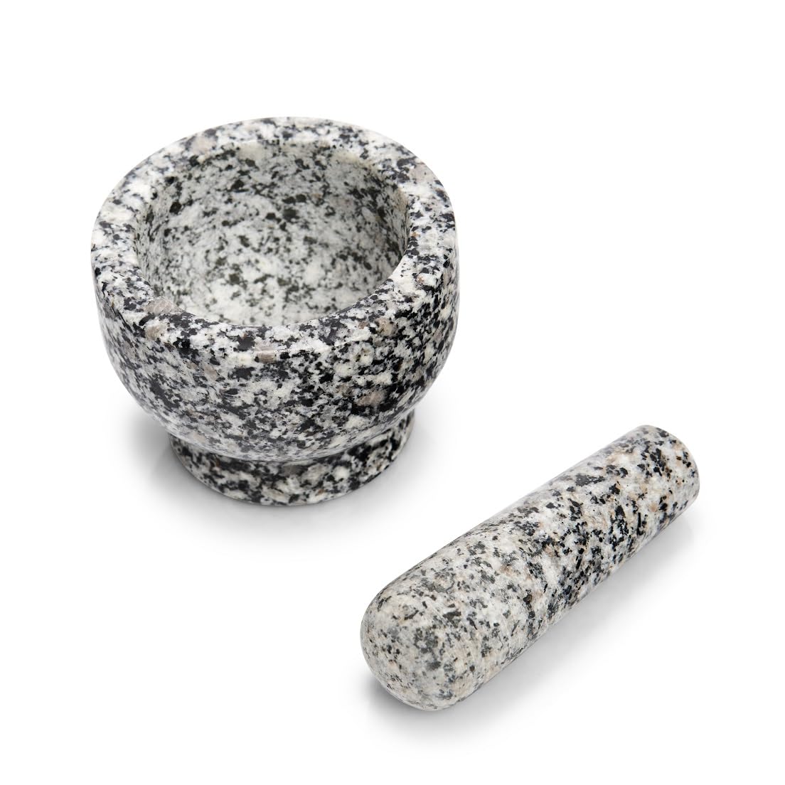 Zeller 24505 - Juego de mortero y pilón, ø9 cm, altura 6,5 cm, color granito gris oscuro