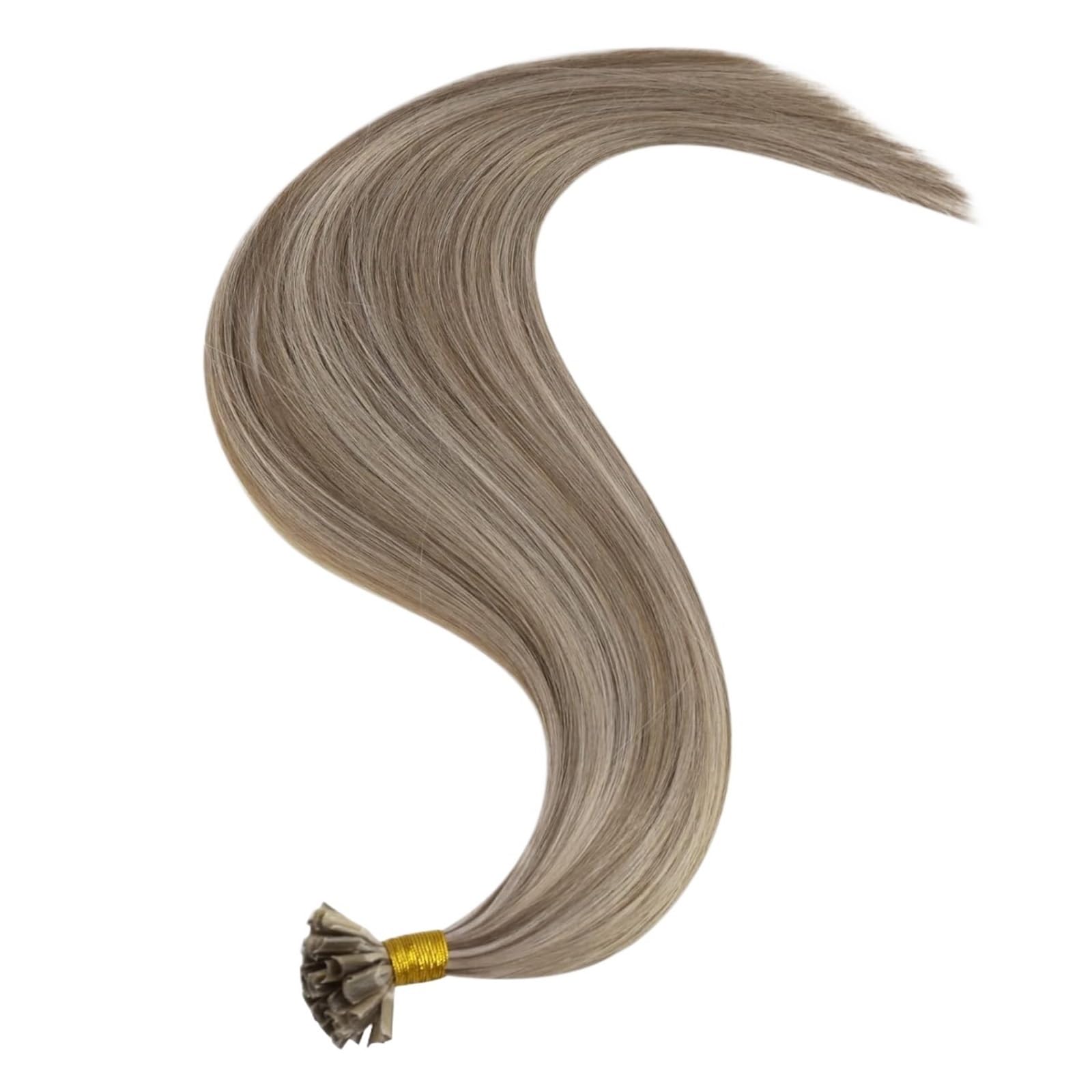 Przedłużanie Włosów Metodą U Tip Naturalne, Prawdziwe Włosy Ludzkie, Wstępnie Sklejone Keratyną łAtwe W UżYciu(150 Strands,P8 60_16INCHES)