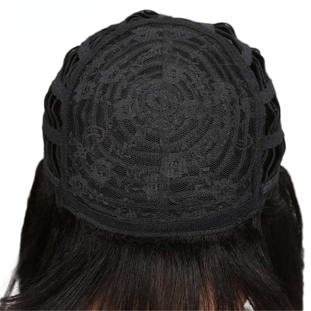 25cm/10inch medium length human hair Topper Hairpiece Top Piece Wiglets For Women With Thinning hair (#4)