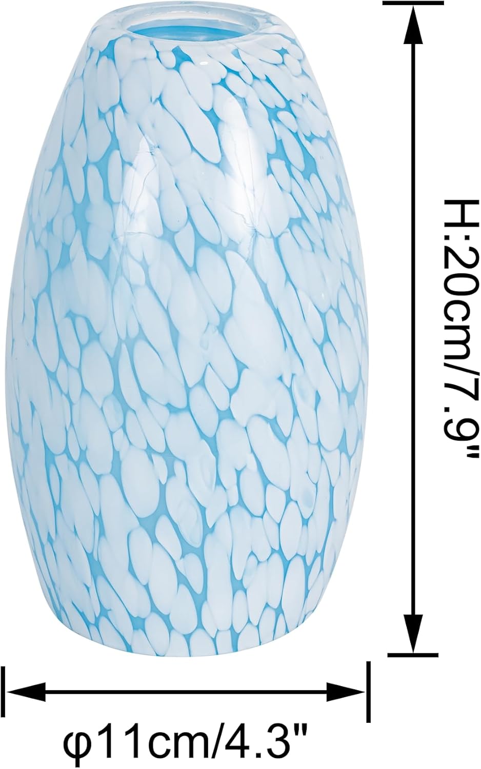 Kiven Glass Pendant Lamp Shade, φ 4.7"*H 8" Art Glass Lamp Covers, 1-Pack Oval Light Shade Replacement for Light Fixtures Replacement Pendant Light Ceiling Light DZ0508