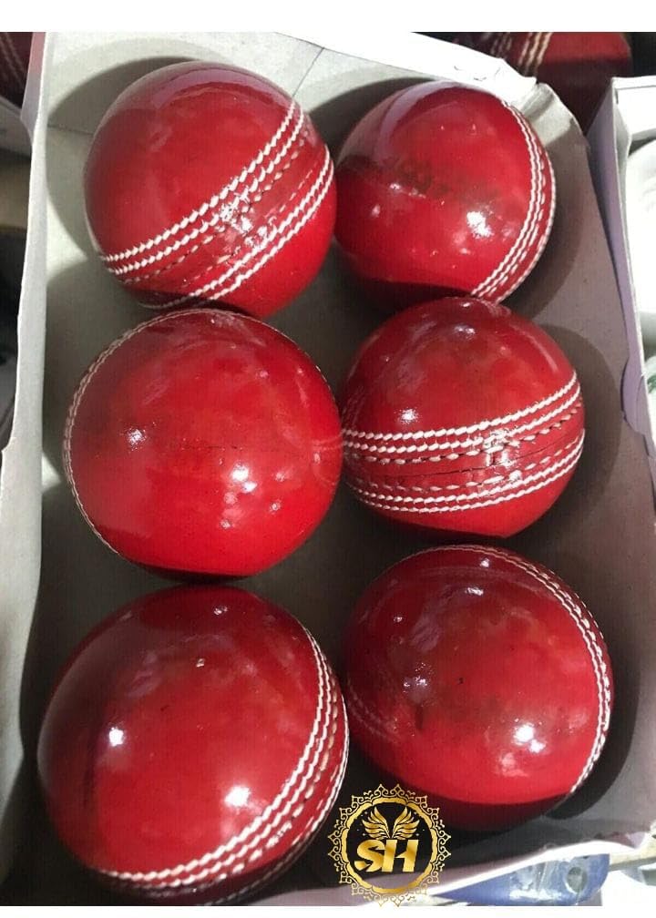 Professional Cricket Leather Balls, Red, Set of 6-picture-25