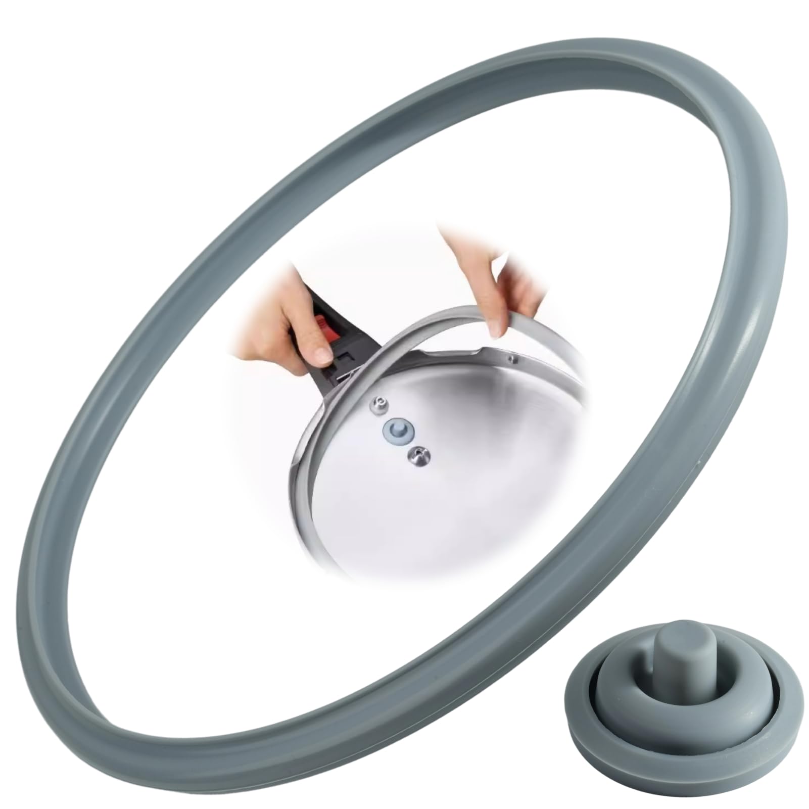 Joint Autocuiseur 22 cm Compatible avec WMF Perfect, Joint Cocotte Minute Seb 6L, en Silicone Alimentaire pour Pressure Cooker 3L/4,5L/6,5L/8,5L