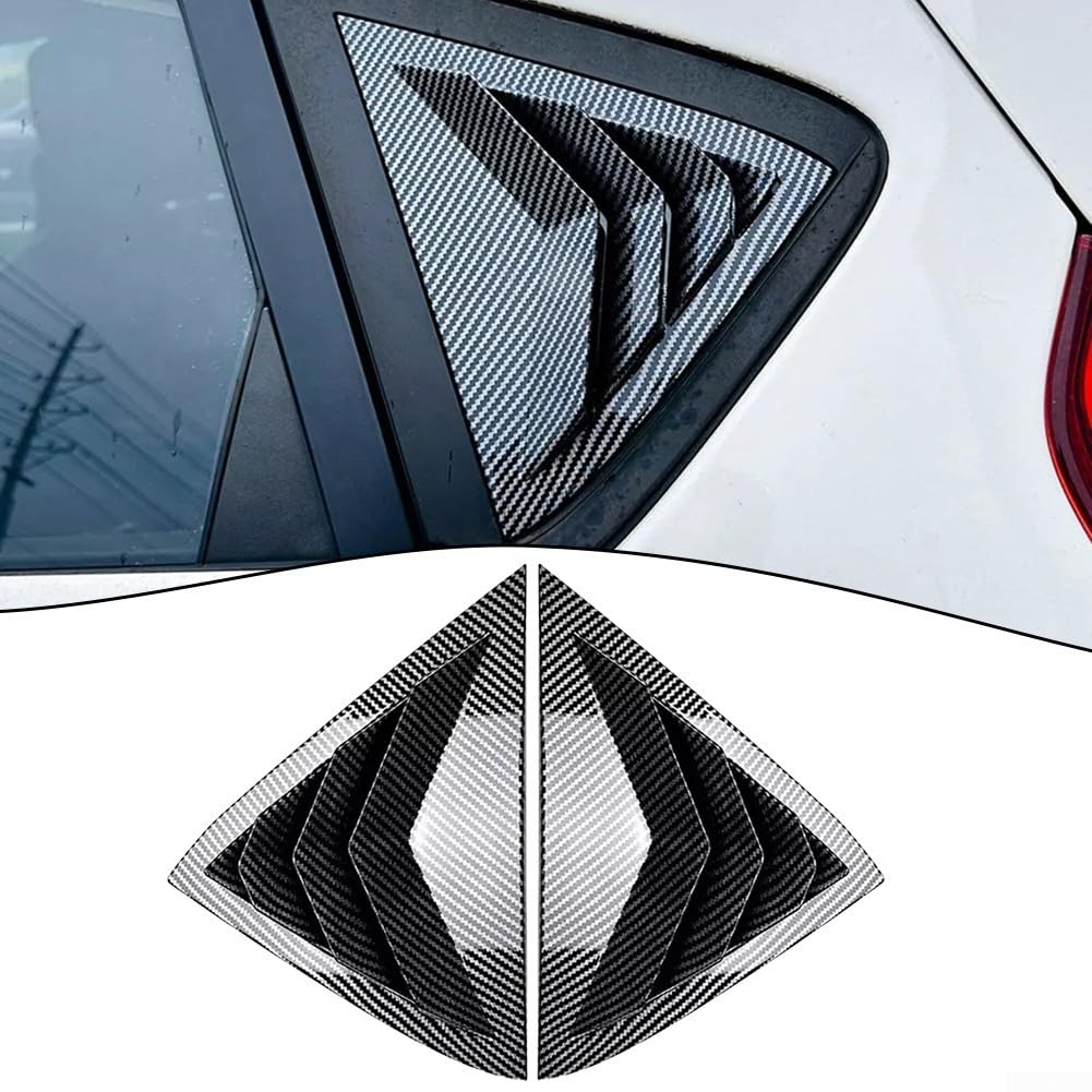 Copertura per serranda in vetro per portiera posteriore, per Ford Fiesta Mk7 Mk7.5 2008-2017, in fibra di carbonio nera, accessori per lo styling esterno sinistro e destro (fibra di carbonio)