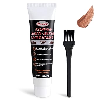 Realth Copper Anti Seize Thread Lubricant 1 oz High Temp Anti-Seize Grease | Brake Systems, Spark Plugs, Battery Terminals & Metal Parts Automotive, Electrical & Industrial Use