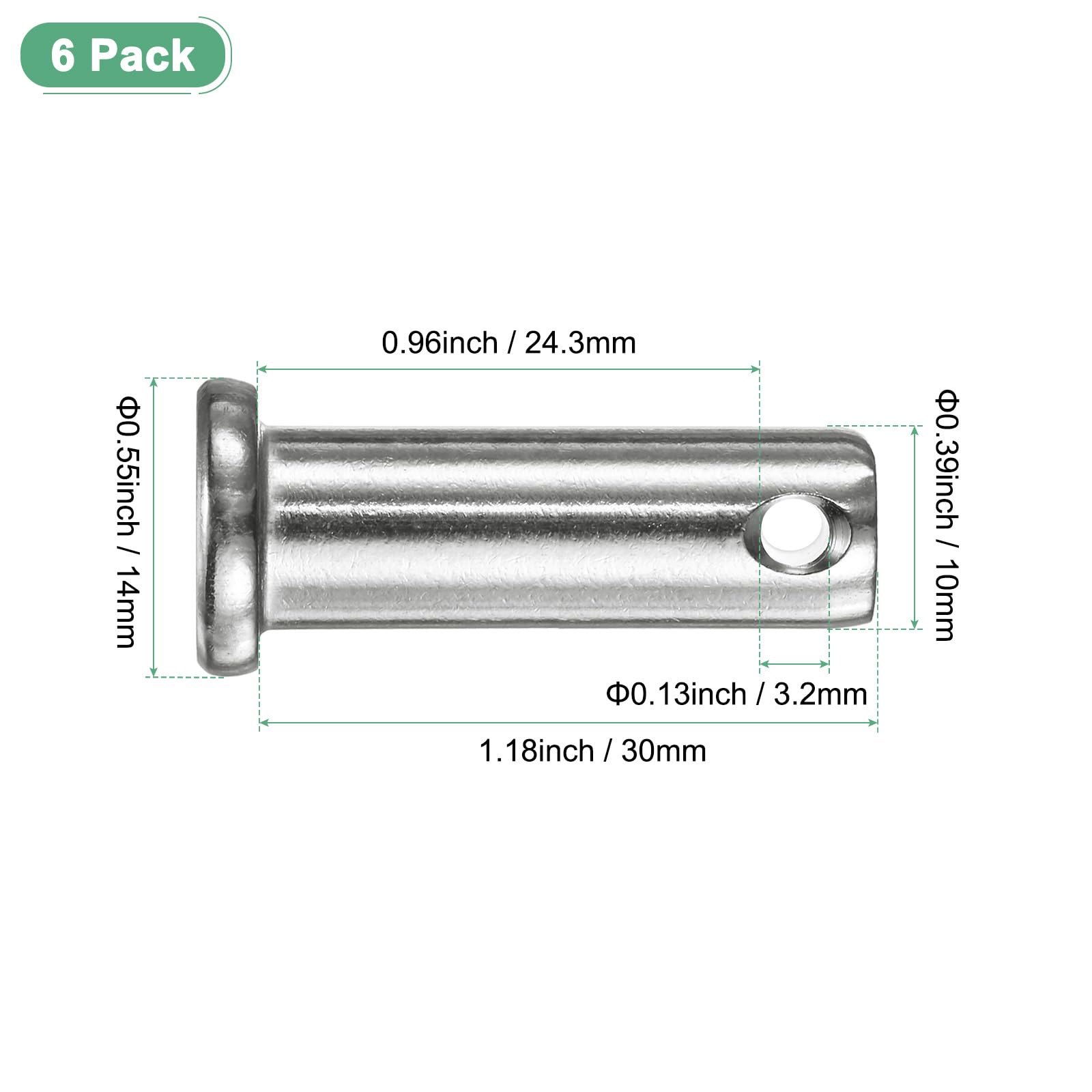 M METERXITY 6-Pack Single Hole Clevis Pins - Image 3