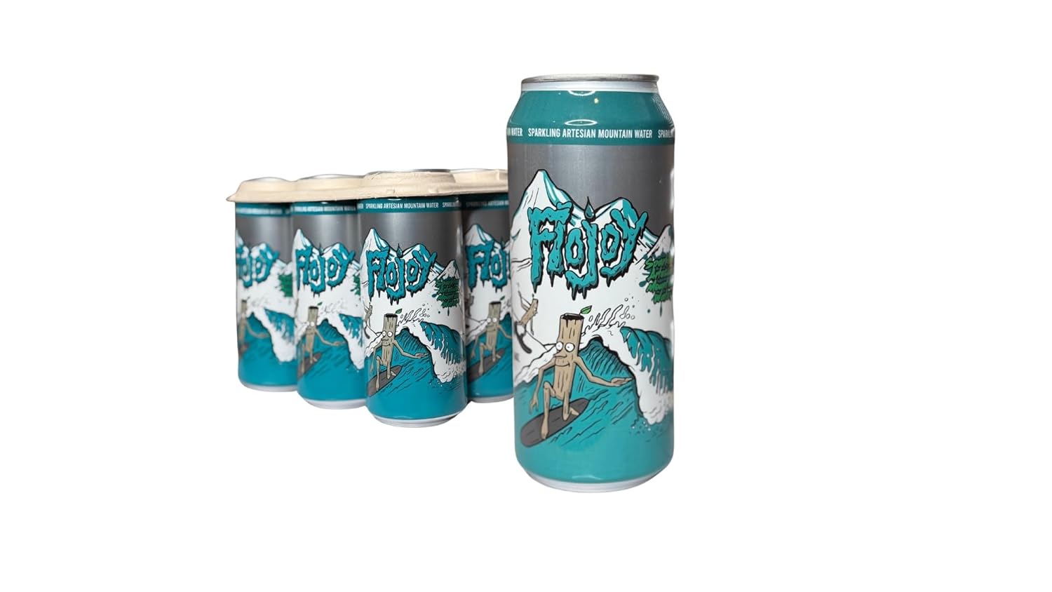 Flojoy Mountain Water, All Natural Mineral & Electrolyte, Unflavored Sparkling H2o, Recyclable Cans, Made in California,16 Oz Tallboy Cans, 24 Pack, Artesian Sparkling Water (24 pack)