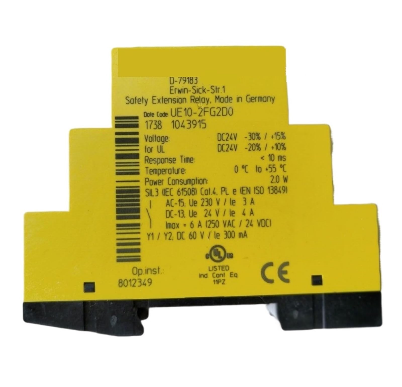 Relais UE10-2FG2D0 1043915 relais de sécurité pour usines et machines-outils