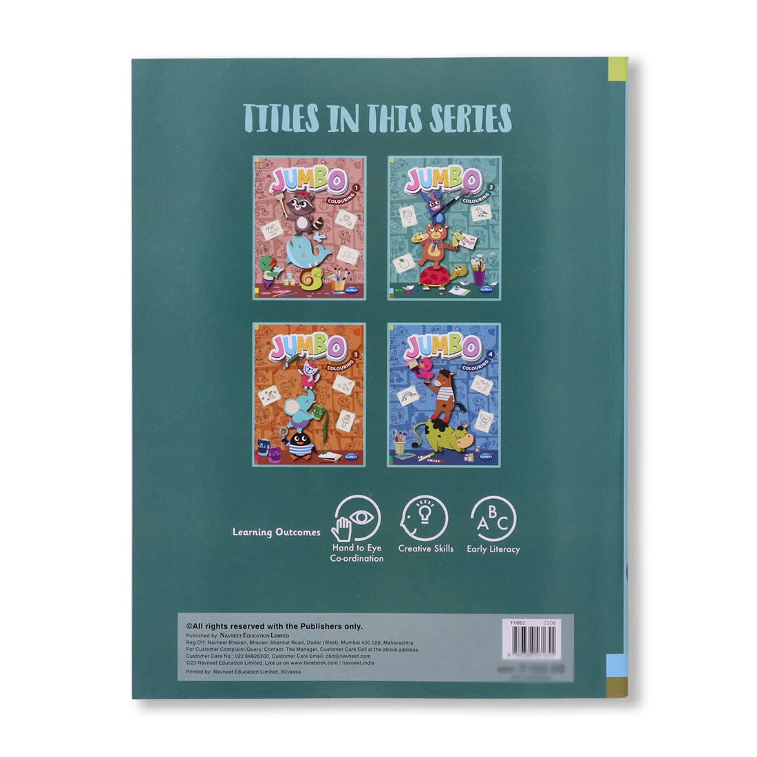 Navneet Jumbo Colouring Book 2 - Libri da colorare per bambini - 160 pagine - Libri di pittura e colorazione per bambini - Youva Crayons