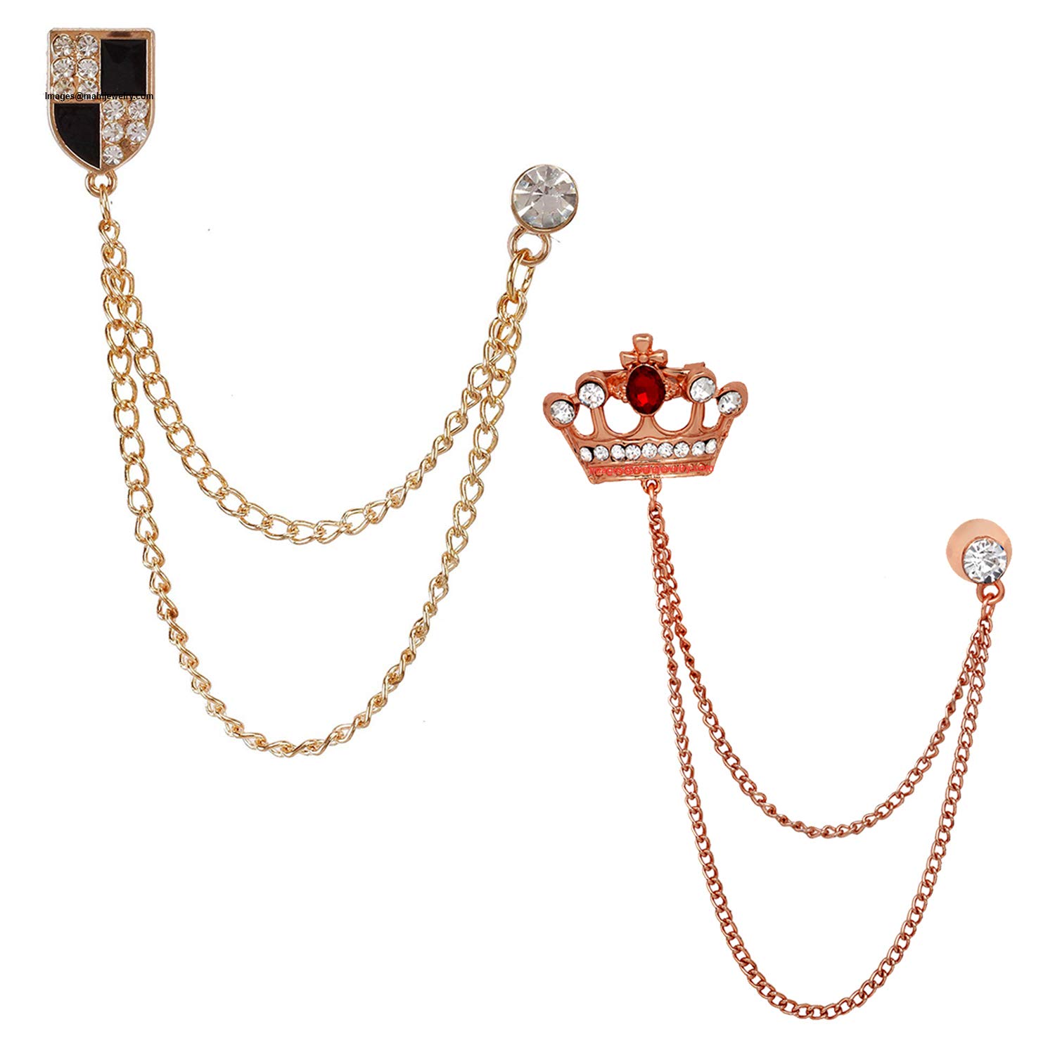 Mahi Combo of Crown Shield Long Double Layer Chain Wedding Occasion Brooch for Men (CO1105174M) (B08WRW6X1D) Amazon Price History, Amazon Price Tracker