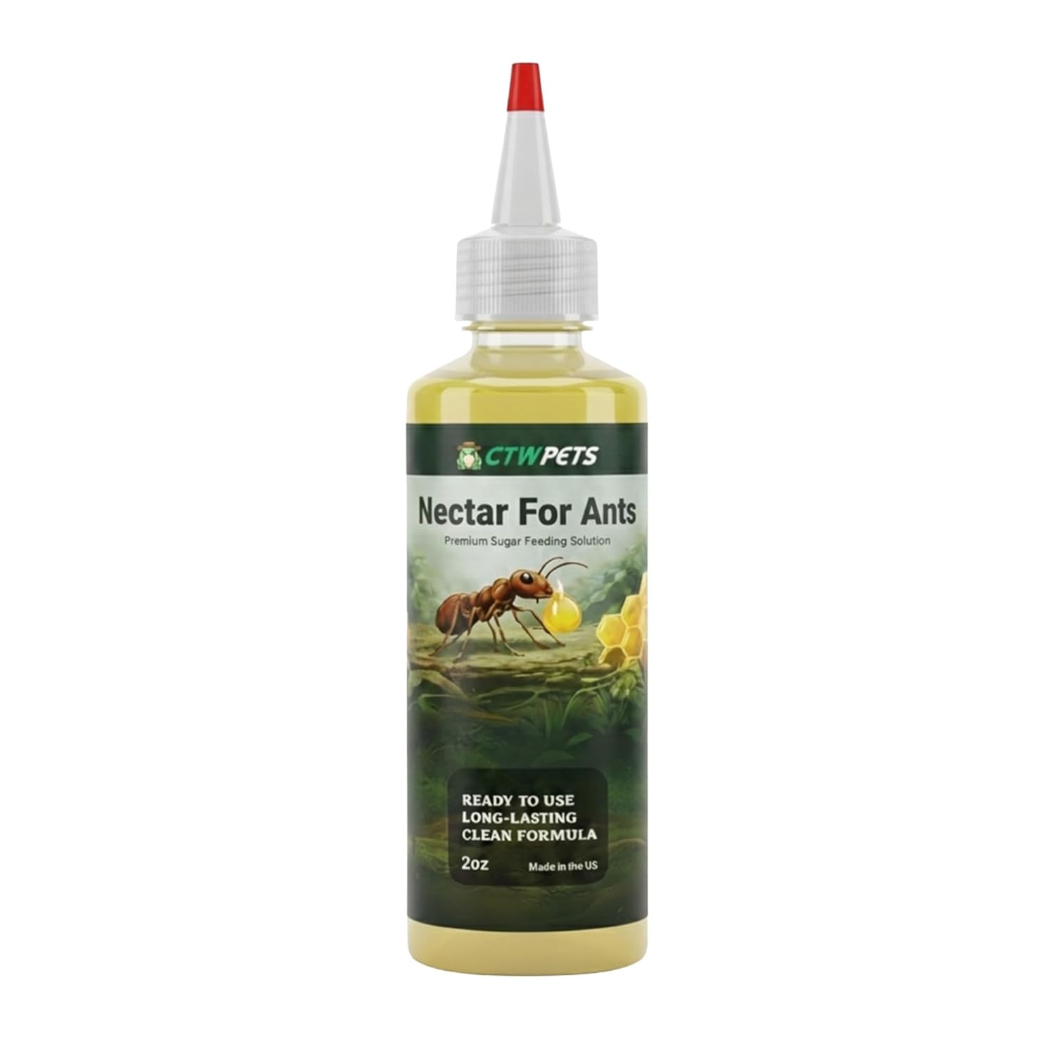 CTWPets Golden Nectar Ant Food – Premium Ready-to-Use Liquid Formula Formicarium Ant Liquid Food (2oz)