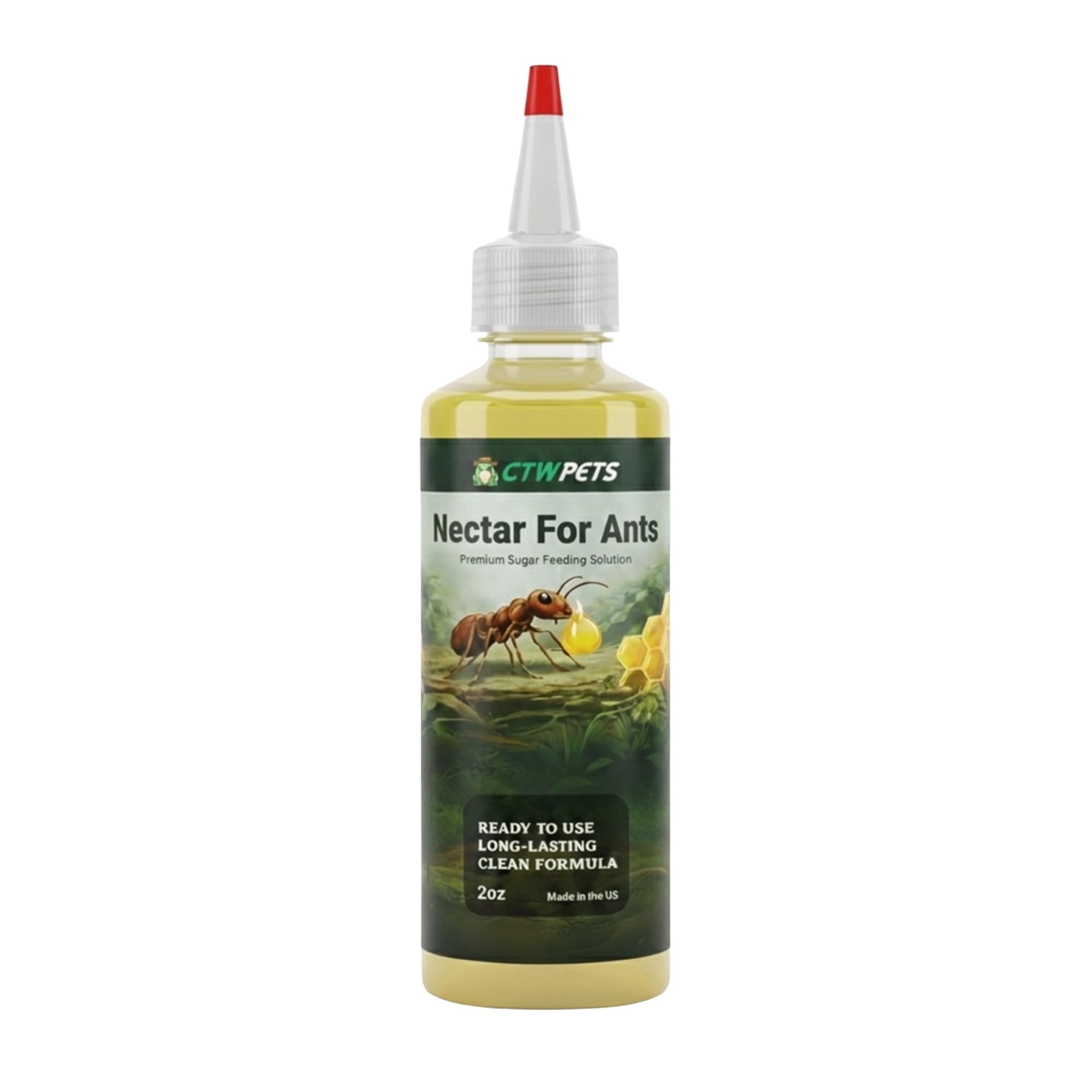 CTWPets Golden Nectar Ant Food – Premium Ready-to-Use Liquid Formula Ant Formicarium Liquid Food (2oz)