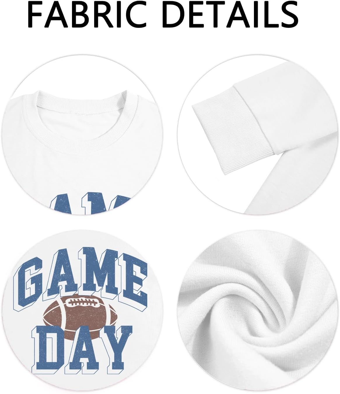 Women Football Sweatshirts Game Day Sweatshirt Football Team Fans Pullover Heart Graphic Long Sleeve Tops - Image 5